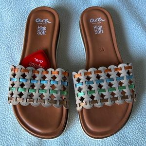 Beautiful, ARA high soft, slip on sandals, size 36 / 6.5 / 7